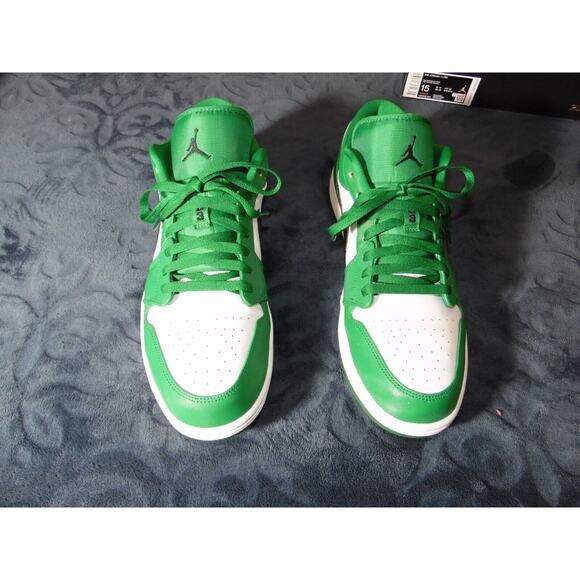 Jordan 1 Low Shoe Mens 15 Pine‎ Green (GS) EUC Basket Ball Trainer - Picture 7 of 12